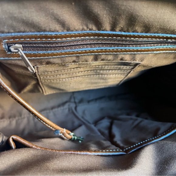 Vintage Woven Satchel Purse Boho Coastal Tote Faux Leather Removable Crossbody - Picture 12 of 13